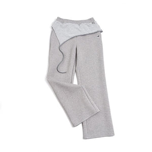 Color-Blocked Cotton Striped Pants