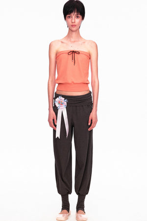 Color-Blocked Drawstring Tube Top