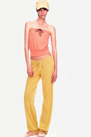 Color-Blocked Drawstring Tube Top