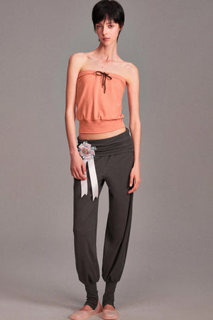 Color-Blocked Drawstring Tube Top