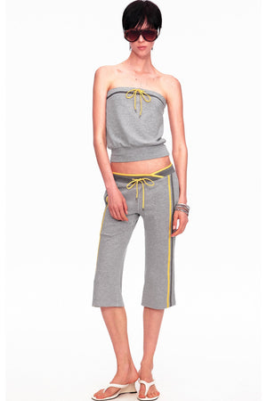 Color-Blocked Drawstring Tube Top