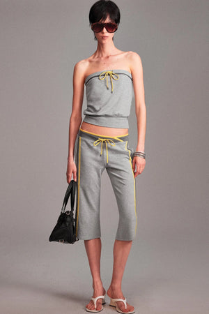 Color-Blocked Drawstring Tube Top