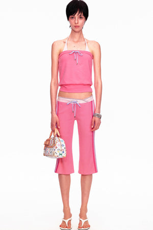 Color-Blocked Drawstring Tube Top