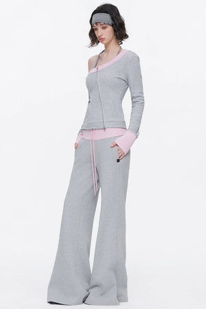 Color-Blocked Flared Pants