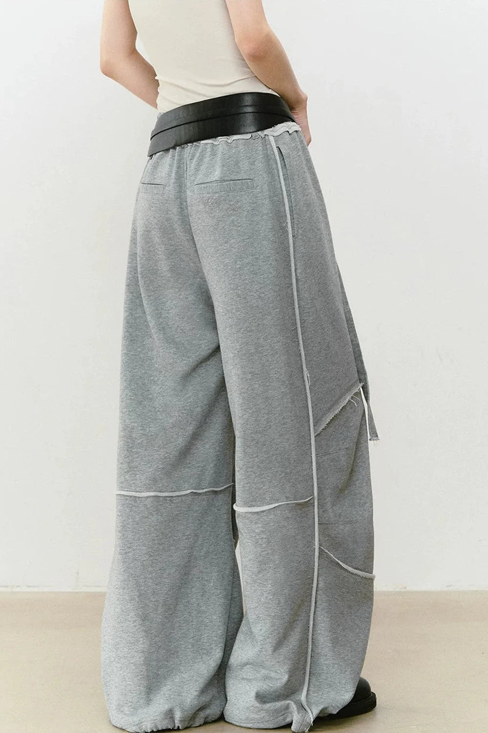 Color-Blocked Frayed Sweatpants