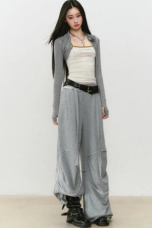 Color-Blocked Frayed Sweatpants