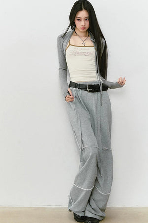 Color-Blocked Frayed Sweatpants
