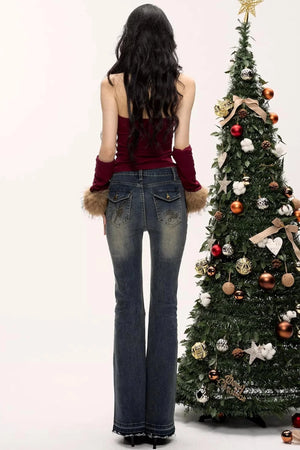 Color-Blocked Fur Collar Vest
