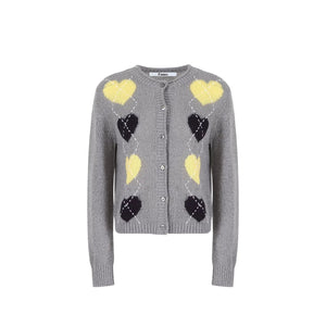 Color-Blocked Heart Knitted Sweater