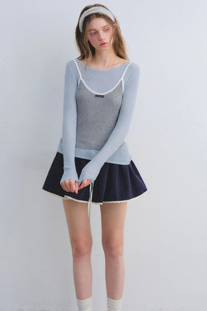 Color-Blocked Knit Camisole Top