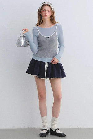 Color-Blocked Knit Camisole Top