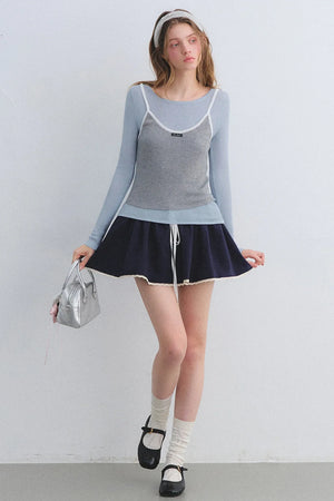 Color-Blocked Knit Camisole Top