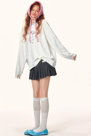 Color-Blocked Letter Print Top