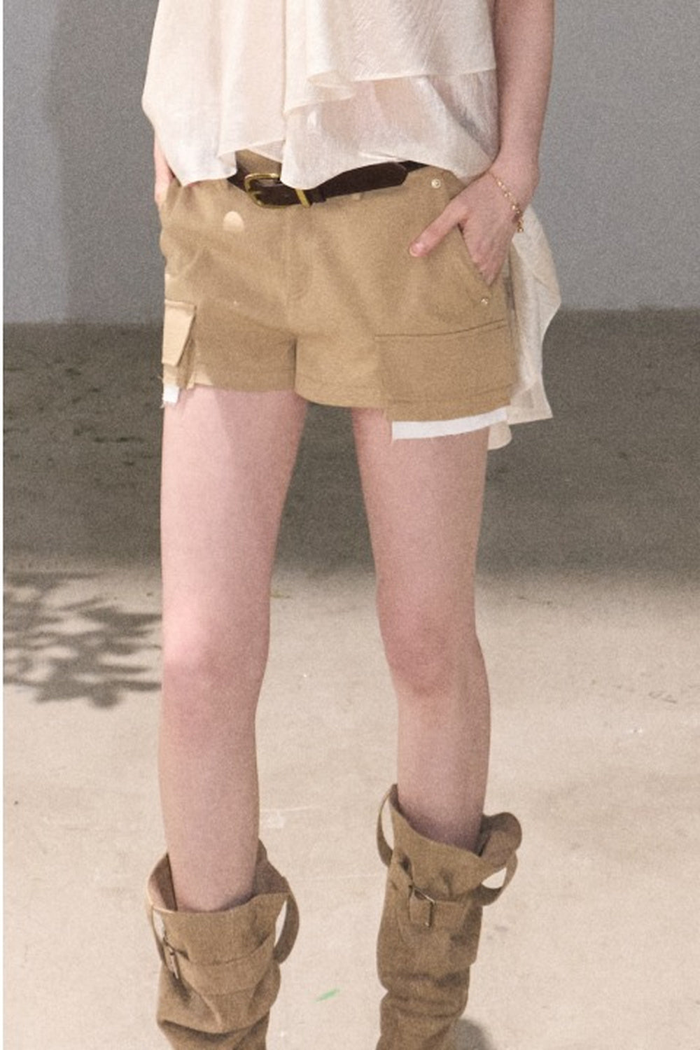 Color-Blocked Linen Pants