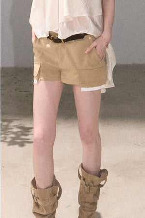 Color-Blocked Linen Pants