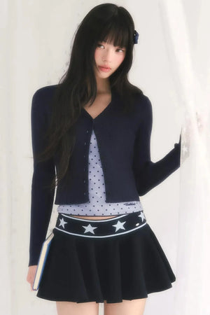 Color-Blocked Pleated Skirt