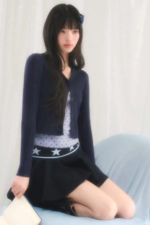 Color-Blocked Pleated Skirt