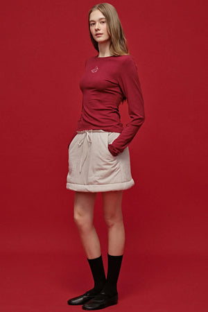 Color-Blocked Quilted Half Skirt