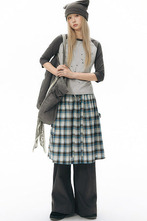 Color-Blocked Raglan Sleeve Knit Blouse