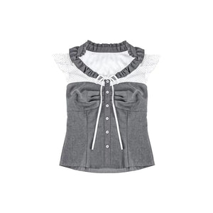 Color-Blocked Ruffled Pleated Set-Up