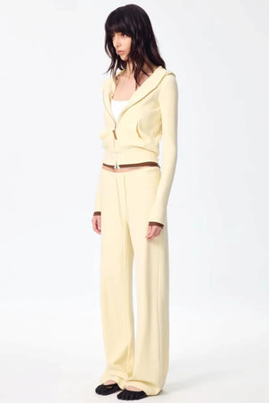 Color-Blocked Zipper Sweatshirt Top Set-Up
