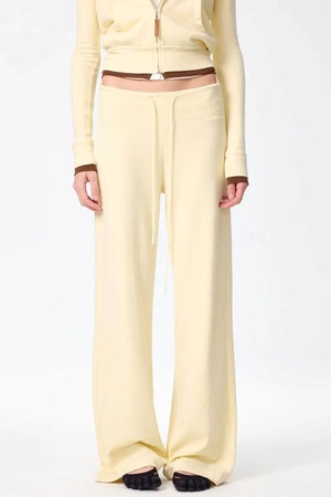 Color-Blocked Zipper Sweatshirt Top Set-Up
