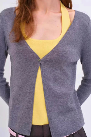 Color-Blocking Knit Cardigan
