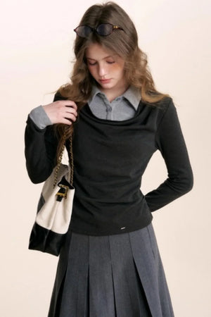 Color-Blocking Knit Top