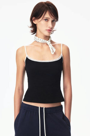 Color-Blocking Lace Tank Top