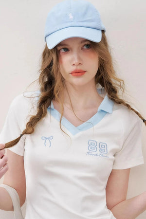 Colorblock Embroidered Polo Tee