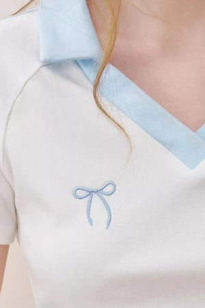 Colorblock Embroidered Polo Tee