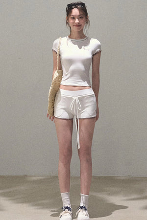 Colorblock Lace-Up Top Set-Up