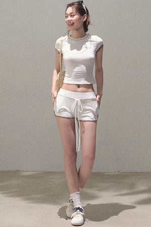 Colorblock Lace-Up Top Set-Up