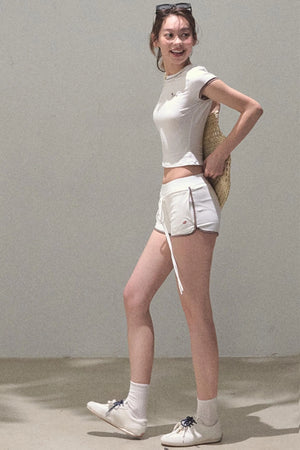 Colorblock Lace-Up Top Set-Up
