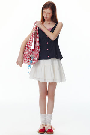 Colorblock Plaid Tank Top