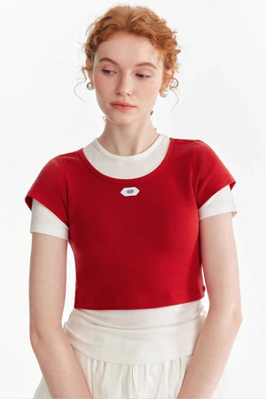 Colorblock Tencel Wool Tee