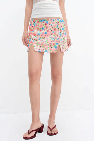 Colorful Floral Sequin Skirt