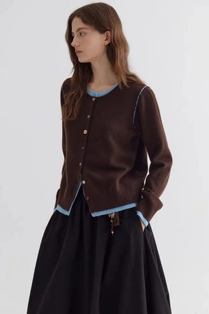 Colorful Wool Contrast Cardigan