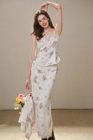 Comfortable Embroidery Top & Skirt Set-Up