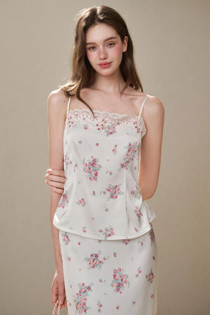 Comfortable Embroidery Top & Skirt Set-Up