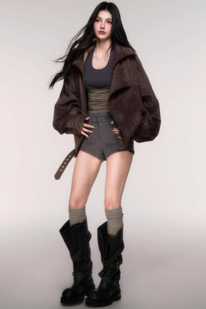Comfortable Wool A-Line Shorts