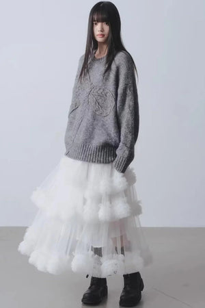 Confession Poem Mesh Skirt