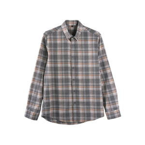 Contrast Check Long Sleeve Lapel Shirt