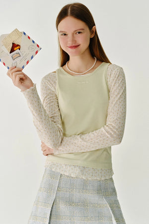 Contrast Cinched Waist Top