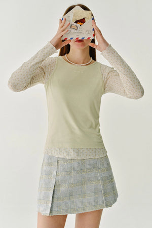 Contrast Cinched Waist Top