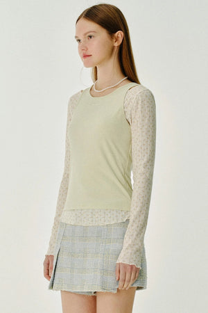 Contrast Cinched Waist Top