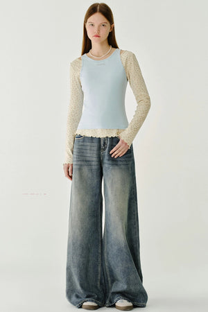 Contrast Cinched Waist Top