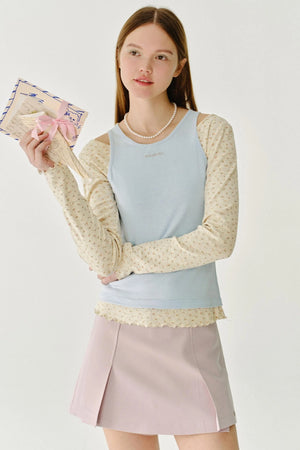 Contrast Cinched Waist Top
