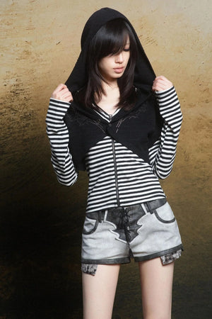 Contrast Knit Low Waist Pants