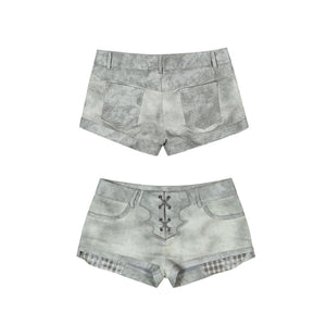 Contrast Knit Low Waist Pants